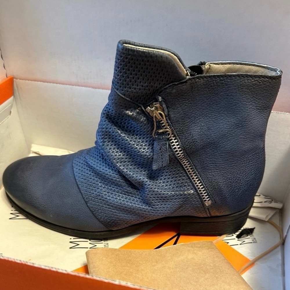 Miz Mooz Leather Zippered Ankle Boots (Sunny)